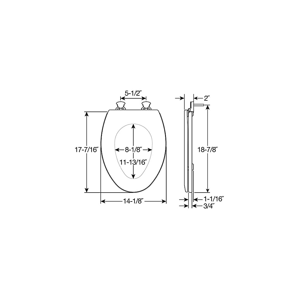 Buy Bemis 1500EC 146 Molded Wood Elongated Toilet Seat With Easy Clean & Change Hinge, Almond
