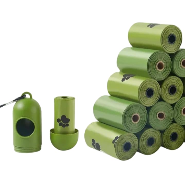 Poop Bags for Dogs, Rolls With Dispenser, With Osmanthus Aroma 18 rolls, 270 Count, Leak-Proof and Durable, Easy Tear-Off Rolls for Convenient Cleaning