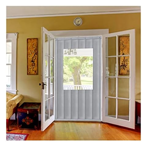 LIXIONG Thermal Insulation Cotton Door Curtain with PVC Window, Indoor Thicken Winter Partition Curtain with Metal Hole Reduce Noise Waterproof Screen Door for Patio Greenhouse Cover