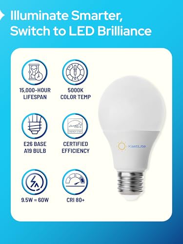 Image of KASTLITE Outdoor LED Bulkhead Light Fixture, 9.5W Energy Star 5000K Oval Wall Mount Nautical Lighting, Rust-Proof Polycarbonate Build for Wet Locations, Porch Patio Dock & Exterior Lights, FE101 /White