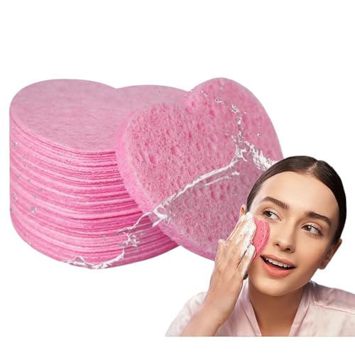 HSTWODE 50 esponjas faciales comprimidas, esponja facial, esponja desmaquillante, esponja de limpieza natural reutilizable, para mascarilla exfoliante, limpieza facial