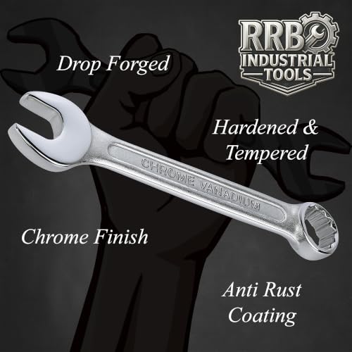 Image of RRB Combination Wrench Spanner Set, Wrench Set, Professional Corrosion Resistant Chrome Vanadium Steel Spanner, Tools for Car & Bike Repair Open End & Ring Spanner Set of 8 Piece 18mm - 32mm