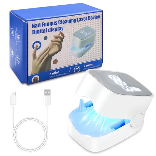 KUKUPOW Dispositivo de Tratamiento de Hongos en las Uñas con Números LED, Dispositivo de Láser de Hongos Uñas Luz Azul Altamente Efectiva, Láser Antimicótico Casero de Acción Rápida