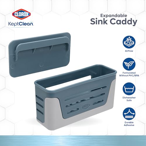 Clorox KeptClean Expandable Sink Caddy – Steel Blue