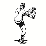 Autocollants Muraux Pour Salle De Bain Pour Femme, Art De Tatouage Mural, Le Pichet De Baseball Le Plus Populaire En Pvc Graphiques Sportifs 43X80 Cm