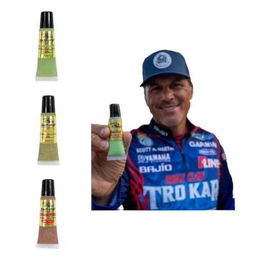 BAIT-POP Bait Pop Scott Martin Pro Pack 1 - Bait Pop Chartreuse, Gold, Crawfish - Live Sonar Intensifier Scented Sparklscales .5oz Tubes