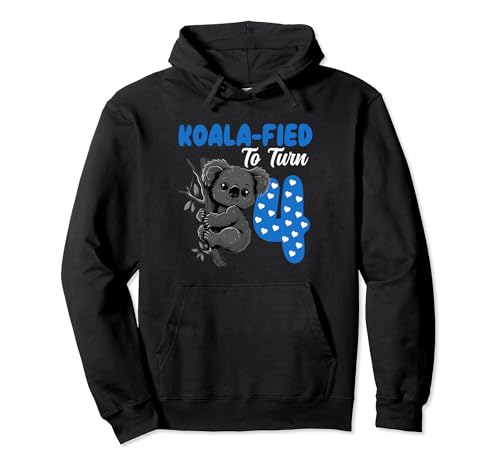 Koalafied para 4º cumpleaños para cumplir 4 años niños koala Sudadera con Capucha