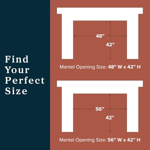 Image of Modern Ember Everly Wood Fireplace Mantel Surround Kit in Whitewash | 56 inch x 42 inch Opening | 80 inch x 54 inch Overall | Modern Picture Frame Design | Includes White Oak Wooden Mantel Surround & Shelf
