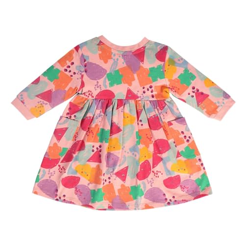 Image of miniklub Baby Round Neck Knee Length Knitted Cotton Dress With Bloomer (Pink Color)