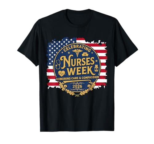 Happy Nurses Week 2026 American Flag Nurse Appreciation T-Shirt