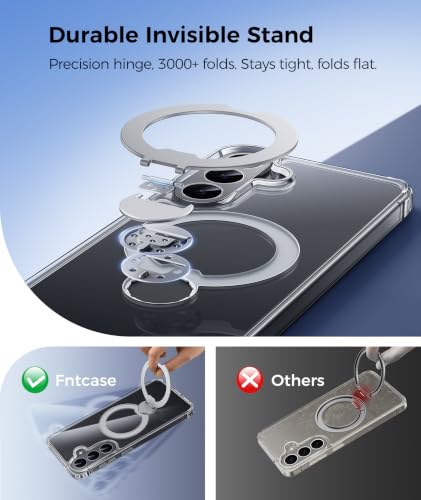Image of FNTCASE for Samsung Galaxy S26 FE Case with 360 Spin Magnetic Stand Clear
