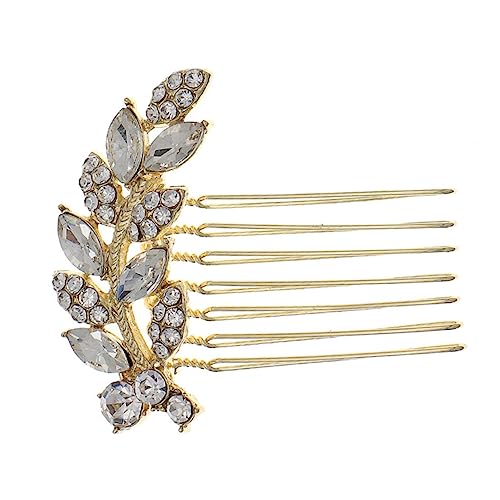 NOLITOY 1個 櫛 女性のためのヘアジュエリー ヘアコームスライド ヘアピン 装飾 金箔のヘアアクセサリー リボン bandana デート ファッションかんざし くし 合金 Golden