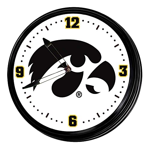 The Fan-Brand NCAA - Retro Lighted Wall Clock - Sports Team Bar Sign Décor - Home, Dorm, Garage, Office, Fan Cave