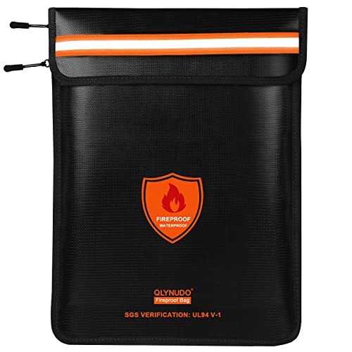 Fireproof Document Bag - Waterproof Fireproof Money Bag with Zipper for Cash/Important Documents/Valuables (Seal Protection), 15x11" (A4 Size), Fire Safe Envelope Bag with Reflective Strip Fireproof Document Bag - Waterproof Fireproof Money Bag with Zipper for Cash/Important Documents/Valuables (Seal Protection), 15x11" (A4 Size), Fire Safe Envelope Bag with Reflective Strip