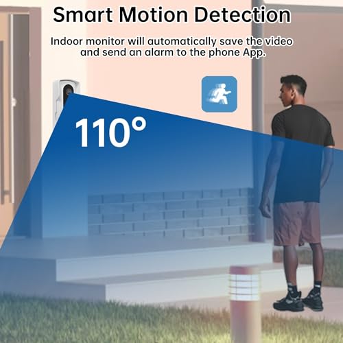 Image of Video Intercom System, 7 Inches Touch Screen Video Doorbell with Monitor, Video Camera Kits Support Unlock, Monitoring, Wire, Dual-Way for Villa Office Apartment (No APP Without WiFi)