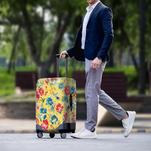 Housse valise extensible lavable réutilisable spandex motif oiseau