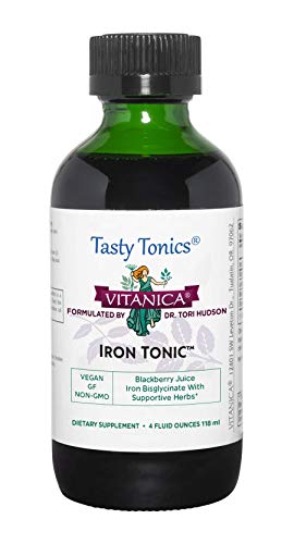 Vitanica Iron Tonic, Liquid Iron Supplement, Red Blood Cell Support, Vegan, 4 Ounce