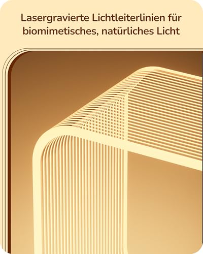 EDISHINE LED Tischlampe, moderne Nachttischlampe mit versteckter Lichtquelle & Lasergravur, Acryl & Aluminium, 3000K, 4W Dekolampe für Schlafzimmer, Wohnzimmer, Gold