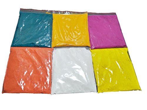 GD Rangoli Colors - Design Creativity Diwali Floor Design, Festival Colors(Set of 6 Colors 50 gm Each Packs and White Color 100 gm Pack)