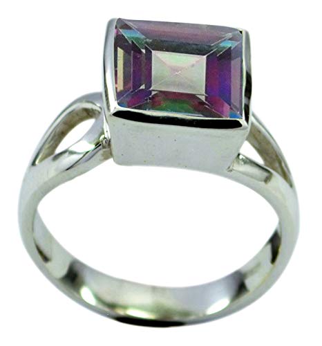 Bague en argent carrée pour homme faite main de taille 46 à 68