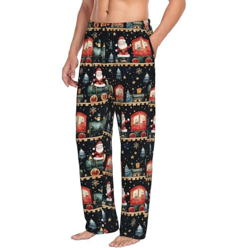 Neon Cardinal Poinsettia Mens Pajama Pants Cozy Lounge Baggy Lightweight Pj Pants Lounge Bottoms With Elastic Waist2