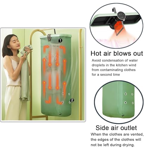 Draagbare droogmachine for kleding, opvouwbare verwarmde wasdroger, wasdrogerrek, kleine droger for kleding Compacte droger - Image 8