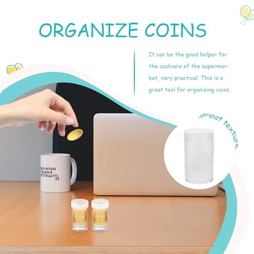 FOMIYES 10 cajas para monedas de plástico transparente miniatura 5