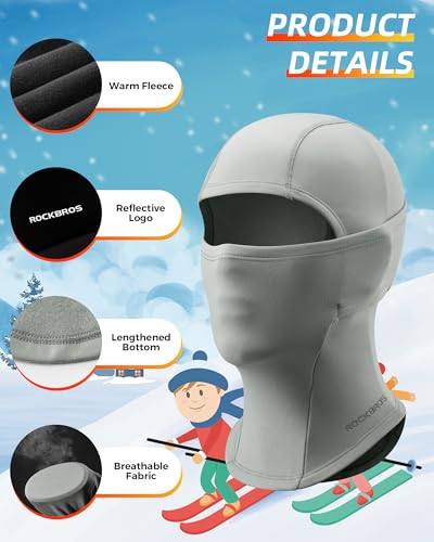 ROCKBROS Ski Mask for Kids Balaclava Windproof Winter Mask for Cold Weather Neck Gaiter for Skiing Snowboarding Outdoor2