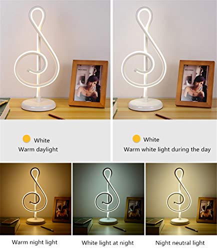 Lampe de bureau à DEL M blanche au design minimaliste moderne pour table et chevet