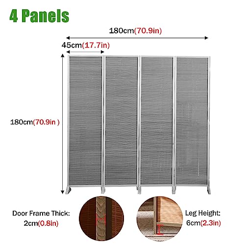 Raumteiler Trennwand Paravent-Raumteiler 4 Paneele, Rustikaler Chinesischer Stil Temporäre Sichtschutzwand Für Ankleidezimmer/ Teehaus/ Schlafsaal, Mit Abnehmbarer Basis ( Color : Style B , Size : 4 P