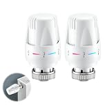 2 Pcs Thermostatic Radiato Head Universal M30 x 1.5 TRV Smart Radiator Thermostat Radiator Valve Replacement Head Automatical Temperature Control Heating System for Home Office
