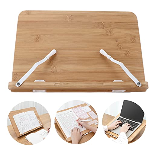 Bamboe boekenstandaard, eenvoudig te bedienen Comfortabeler in gebruik Keuken Houten kookboekenstandaards met verfijnd… - Image 7