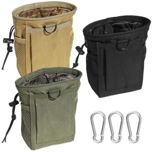 3 Pcs Drawstring Belt Pouch Sets, Compact Recovery Utility Bag, Utility Hip Pouch for Outdoor, 4.7x3.1x7.7 in, Black, Green, Brown
