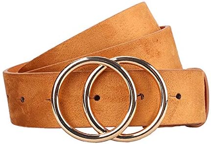 Earnda Women's Leather Belt Fashion Soft Faux Leather Waist Belts For Jeans Dress Camel Small