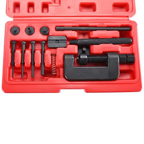 FreeTec 13-tlg Motorradketten Trennwerkzeug Nietwerkzeug Trenn-Niet-Werkzeug für Motorrad Ketten auch Steuerketten