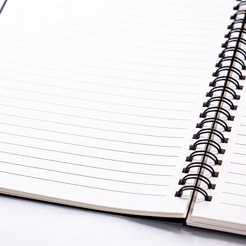 Ykimok 2 Pack College Ruled Notebook, Soft Black Cover Spiral Notebook, Memo Notepad Sketchbook, Students Office Business Diary Spiral Book Journal,100 Pages, 50 Sheets, 7.5x 5.1 Inches