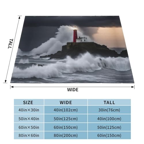 Couverture en flanelle douce imprimé phare pour lit et canapé - 4