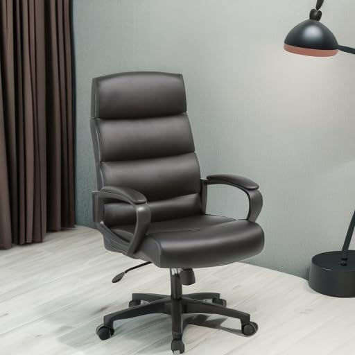 Miniatura 2 de Lorell Silla ejecutiva de cuero negro con respaldo alto Soho