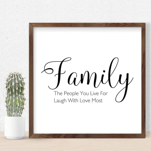 Décoration murale en bois avec inscription Family rétro 30cm