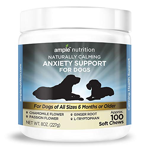 Ample Nutrition Naturally Calm Anxiety Support Chews for Dogs, 100ct + eBook