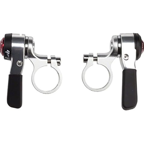 microSHIFT | Thumb Shifter Set | 9-Speed | Double/Triple | Shimano Compatible | Silver Cover