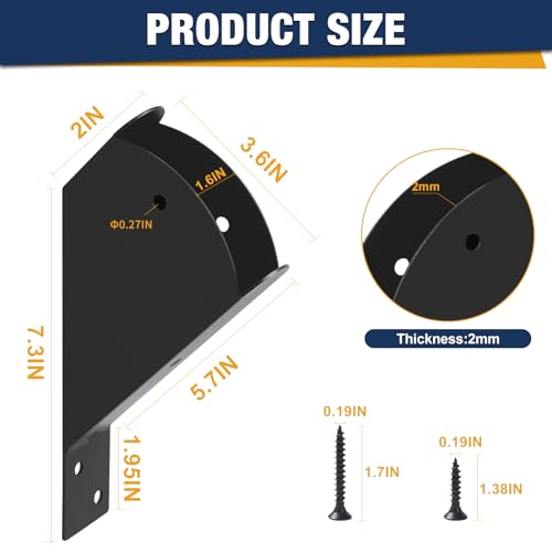 2" X4" Pergola Brackets 8 Pcs,45 Degree Angle Bracket Angle Brace,2mm Steel DIY Corner Pergola Kit for for Gazebos,Garages,Decks, Stables,Sheds,Patio by YVHFWOY - Image 3