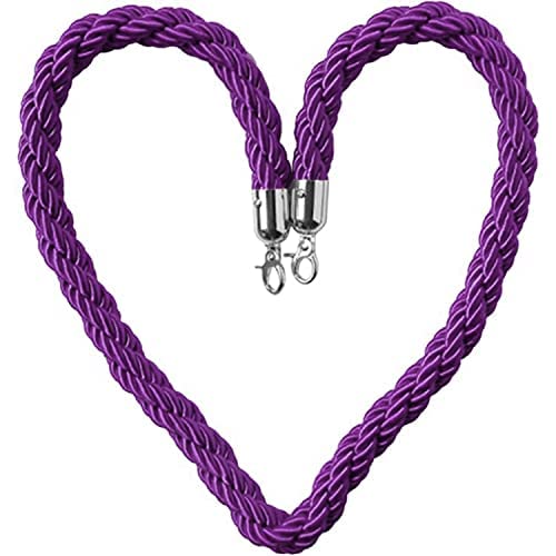 KLGFBDC Purple Rope Barrier for Crowd Control 3/4/5/8 Ft Hemp Cord Stanchion Queue Management Barriere for Events Versatile Crowd Control Solution