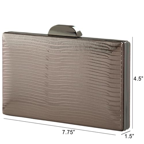 Image of JNB Women's Metallic Material Hard Case Evening Party Clutch