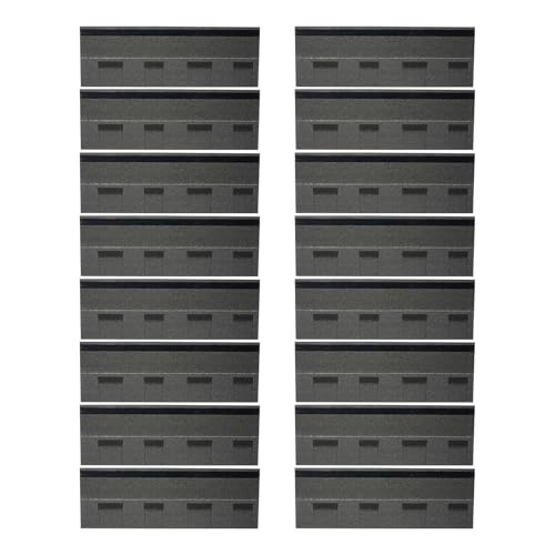 16 tejas de asfalto, tejas de asfalto para techos de 2,32 m², 5,3 mm de grosor, con núcleo de fibra de vidrio y autoadhesivas, color gris – Impermeable, resistente a los rayos UV, aislamiento térmico