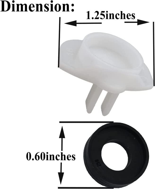 Dimensions of the Gugaguga 101237 cup seal and diverter gate.