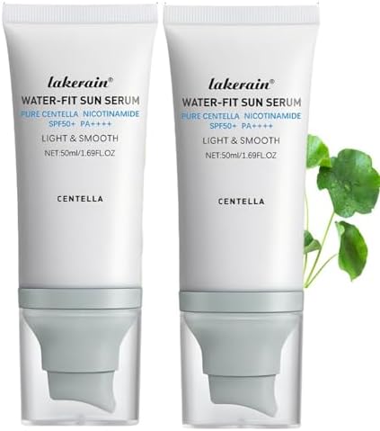 2 Pcs Centella Sunscreen SPF 50, Centella Water-Fit Sun Serum, Long-Lasting Protection, Nourishing Skin Protection and UV Defens.