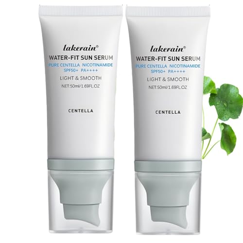 JISKG 2 Pcs Centella Sunscreen SPF 50, Centella Water-Fit Sun Serum, Long-Lasting Protection, Nourishing Skin Protection and UV Defens