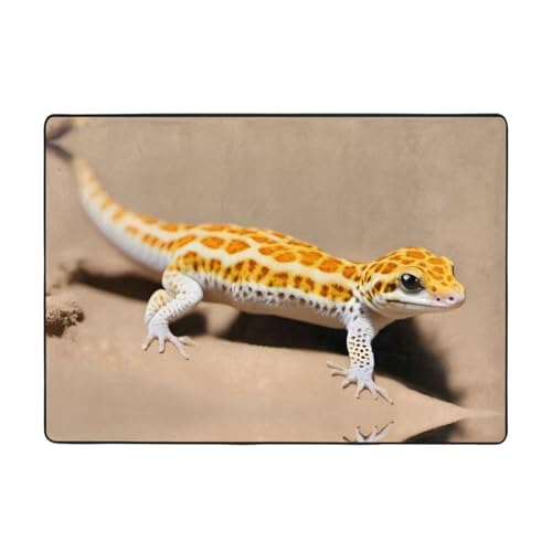 Tapis de sol doux motif léopard sable grand format salon