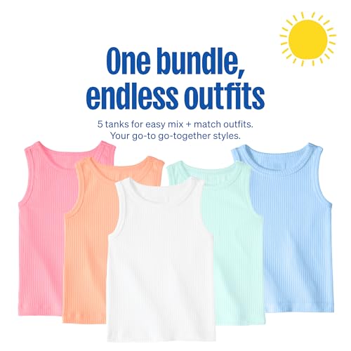 image for Garanimals Baby & Toddler Girl Solid Tank Tees - Kid's Sleeveless Tank